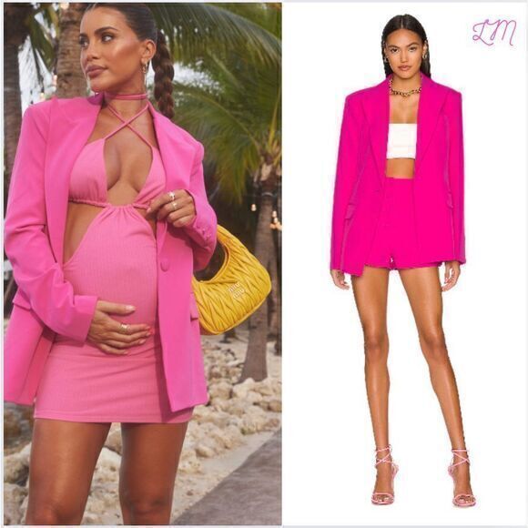 Camila Coelho Revolve‎ Morena Blazer Fuschia Pink Extra Small - Picture 4 of 11